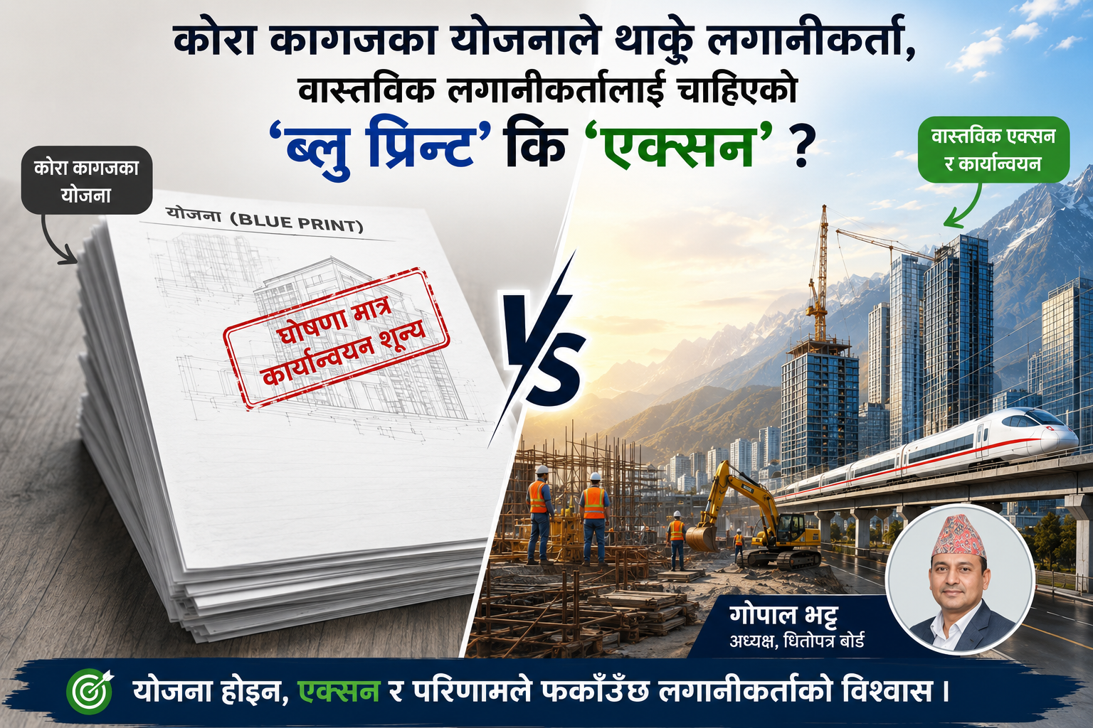 कोरा कागजका योजनाले थाके लगानीकर्ता, वास्तविक लगानीकर्तालाई चाहिएको 'ब्लु प्रिन्ट' कि 'एक्सन' ?